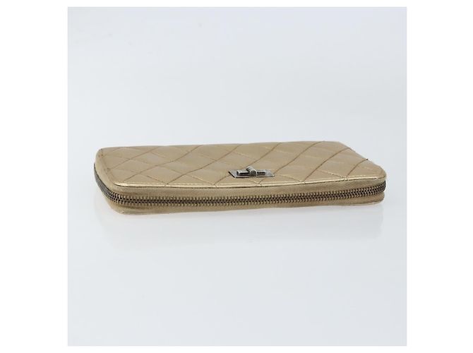 CHANEL 2.55 Portafoglio Lungo Matelassé in Pelle di Agnello Oro CC Auth yk19525 D'oro - vista 5