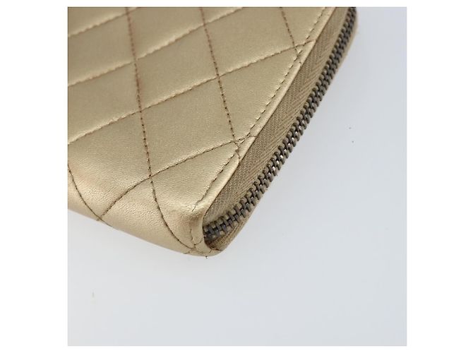 CHANEL 2.55 Portafoglio Lungo Matelassé in Pelle di Agnello Oro CC Auth yk19525 D'oro - vista 7