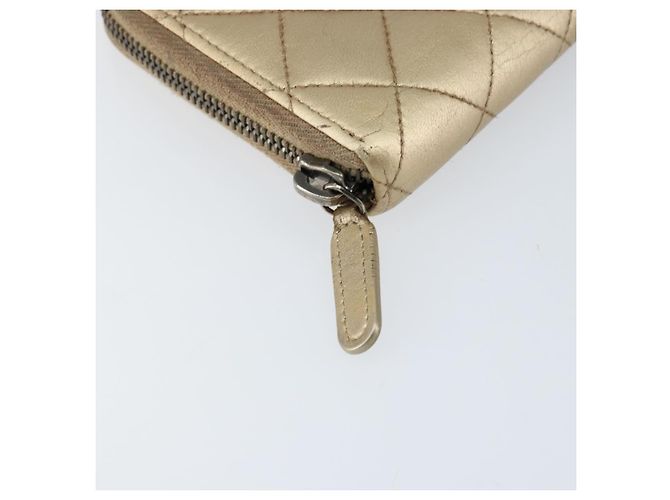 CHANEL 2.55 Portafoglio Lungo Matelassé in Pelle di Agnello Oro CC Auth yk19525 D'oro - vista 8