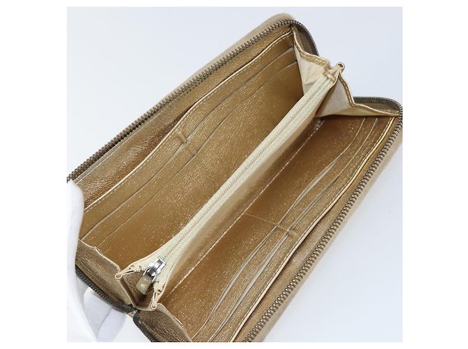 CHANEL 2.55 Portafoglio Lungo Matelassé in Pelle di Agnello Oro CC Auth yk19525 D'oro - vista 9