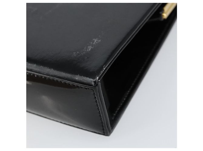 SAINT LAURENT Borsa a Mano Smalto Nero Oro Auth 154615 D'oro - vista 15