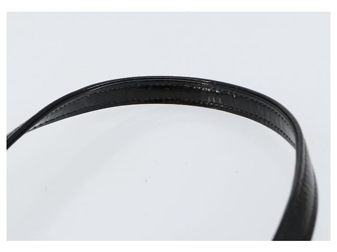 SAINT LAURENT Borsa a Mano Smalto Nero Oro Auth 154615 D'oro - vista 8