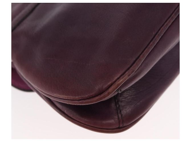 PRADA Pochette a Catena in Pelle Argento Viola Auth 148623V Porpora - vista 16