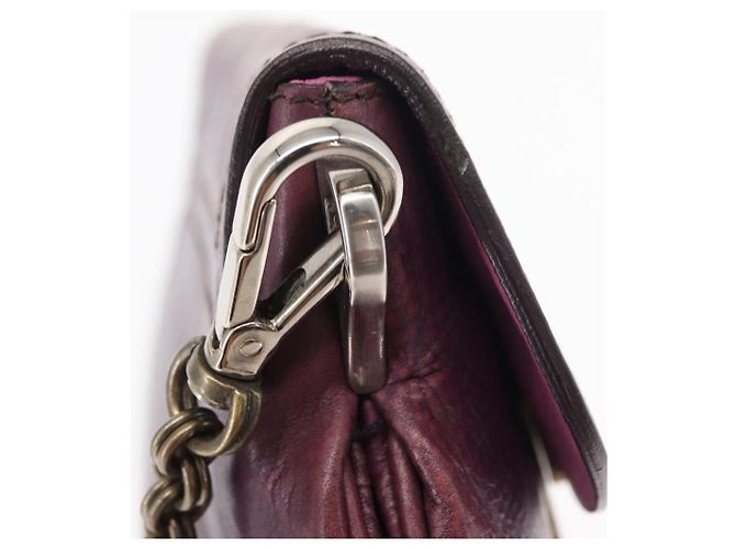 PRADA Pochette a Catena in Pelle Argento Viola Auth 148623V Porpora - vista 19