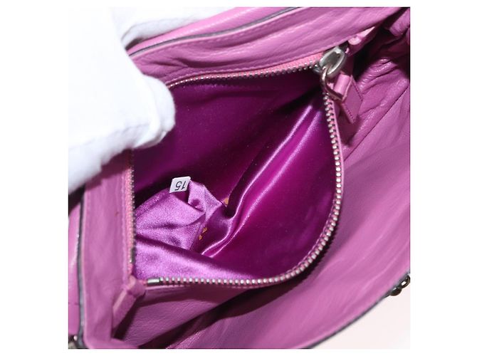 PRADA Pochette a Catena in Pelle Argento Viola Auth 148623V Porpora - vista 24