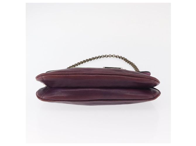 PRADA Pochette a Catena in Pelle Argento Viola Auth 148623V Porpora - vista 5