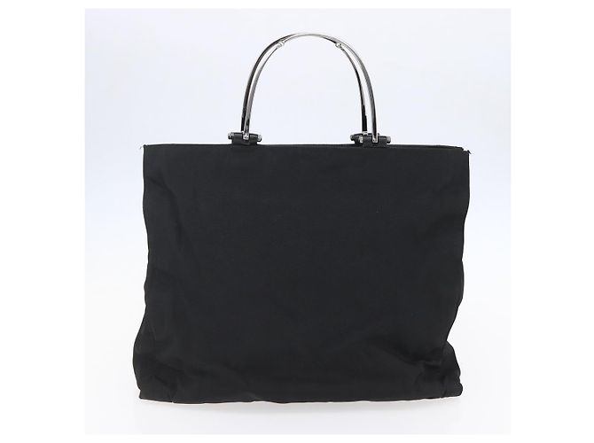 Bamboo Borsa a Spalla Gucci GG Supreme in PVC Nylon 3 Pezzi Beige Nero Auth ka378 - vista 10