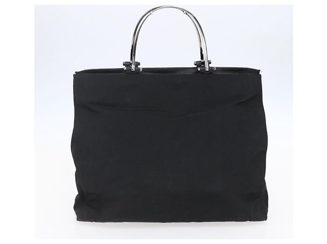Bamboo Borsa a Spalla Gucci GG Supreme in PVC Nylon 3 Pezzi Beige Nero Auth ka378 - vista 9