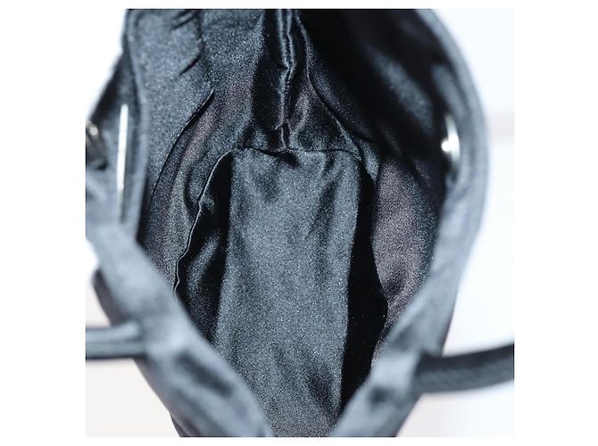 Autre Marque BOTTEGA VENETA Borsa a Mano Nylon Satin 2 Set Nero Auth bs30819 - vista 9