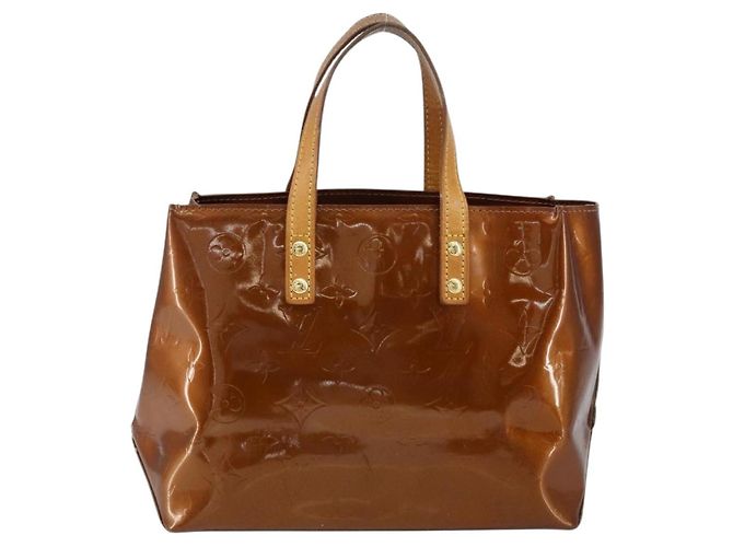 LOUIS VUITTON Borsa a Mano Monogram Vernis Reade PM Bronzo M91146 LV Auth BA7913 - vista 13