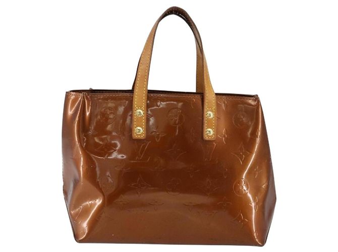 LOUIS VUITTON Borsa a Mano Monogram Vernis Reade PM Bronzo M91146 LV Auth BA7913 - vista 2