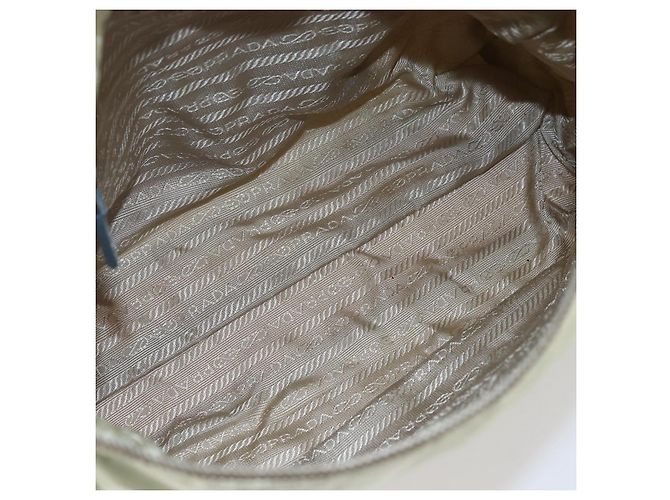 Borsa a Spalla PRADA in Nylon Pelle Beige Argento Autentica bs31155 - vista 10