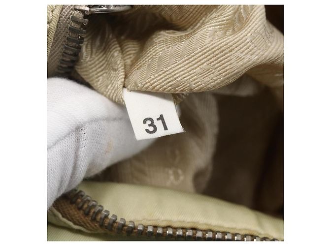 Borsa a Spalla PRADA in Nylon Pelle Beige Argento Autentica bs31155 - vista 11