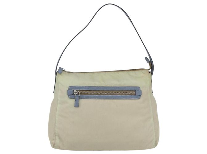 Borsa a Spalla PRADA in Nylon Pelle Beige Argento Autentica bs31155 - vista 13