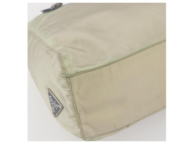 Borsa a Spalla PRADA in Nylon Pelle Beige Argento Autentica bs31155 - vista 16