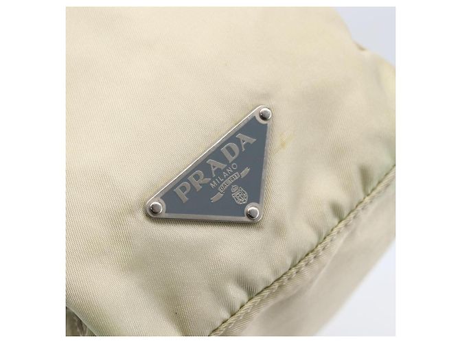 Borsa a Spalla PRADA in Nylon Pelle Beige Argento Autentica bs31155 - vista 19