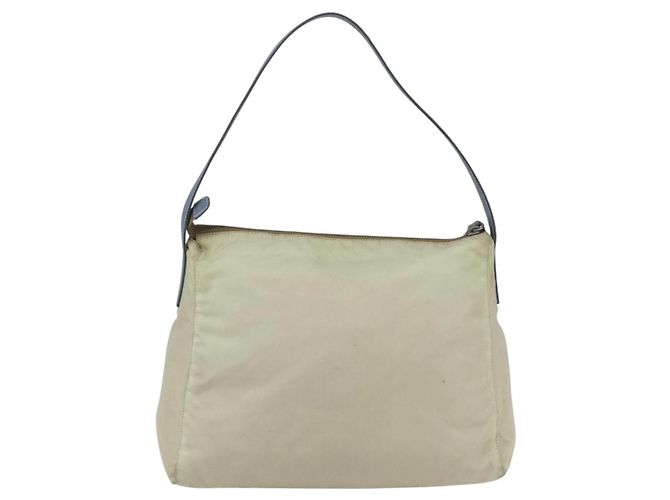 Borsa a Spalla PRADA in Nylon Pelle Beige Argento Autentica bs31155 - vista 2