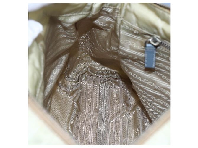 Borsa a Spalla PRADA in Nylon Pelle Beige Argento Autentica bs31155 - vista 23