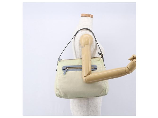 Borsa a Spalla PRADA in Nylon Pelle Beige Argento Autentica bs31155 - vista 26