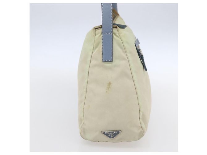 Borsa a Spalla PRADA in Nylon Pelle Beige Argento Autentica bs31155 - vista 3