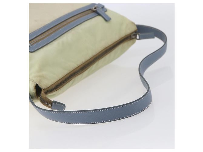 Borsa a Spalla PRADA in Nylon Pelle Beige Argento Autentica bs31155 - vista 7