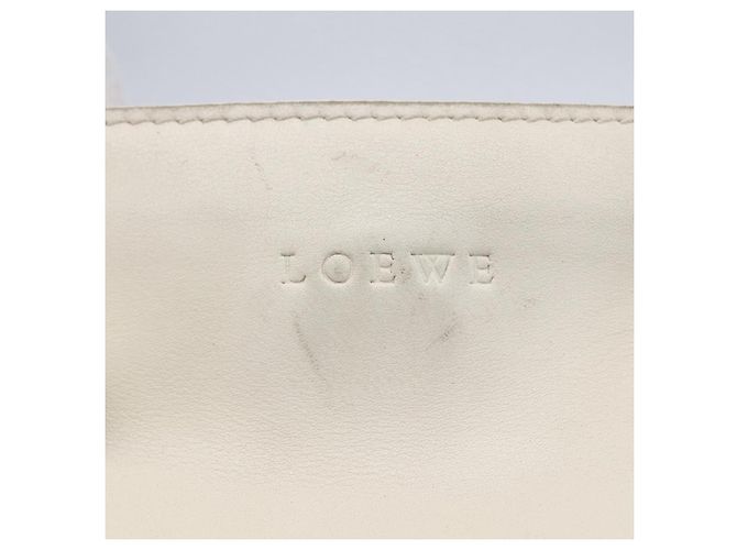 LOEWE Schultertasche aus Leder Weiß Silber Authentisch bs31203 - Ansicht 10