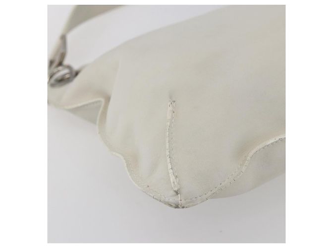 LOEWE Schultertasche aus Leder Weiß Silber Authentisch bs31203 - Ansicht 16