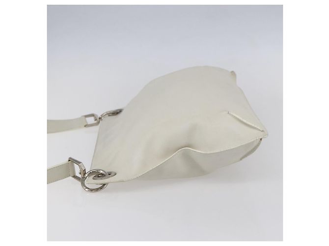 LOEWE Schultertasche aus Leder Weiß Silber Authentisch bs31203 - Ansicht 3