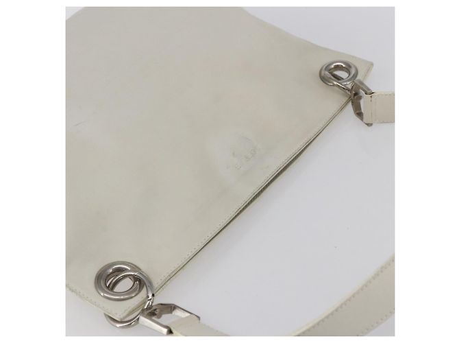 LOEWE Schultertasche aus Leder Weiß Silber Authentisch bs31203 - Ansicht 6