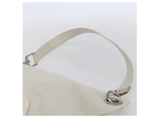 LOEWE Schultertasche aus Leder Weiß Silber Authentisch bs31203 - Ansicht 8
