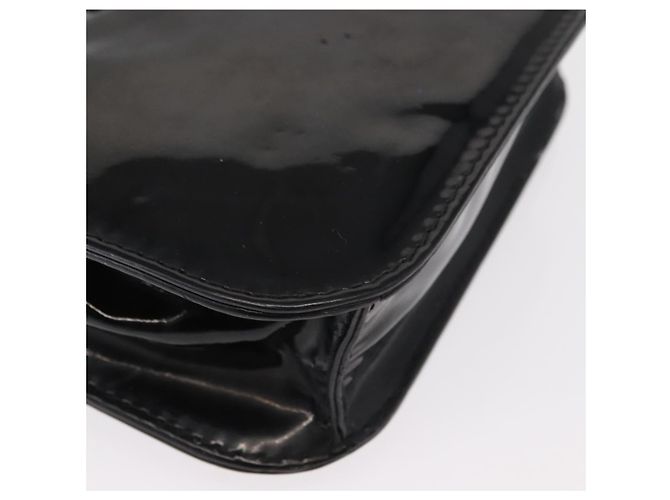 VALENTINO Borsa a spalla con catena e borchie Smalto Nero Argento Auth bs31222 - vista 15