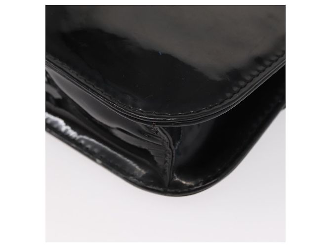 VALENTINO Borsa a spalla con catena e borchie Smalto Nero Argento Auth bs31222 - vista 16