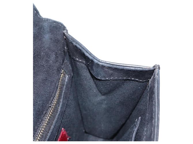 VALENTINO Borsa a spalla con catena e borchie Smalto Nero Argento Auth bs31222 - vista 19