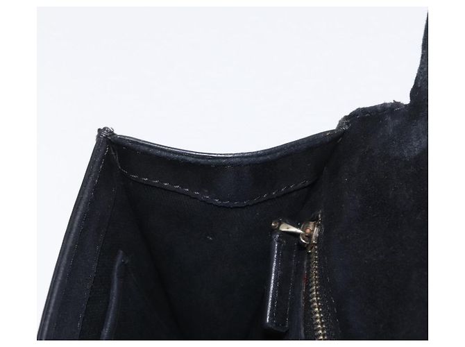 VALENTINO Borsa a spalla con catena e borchie Smalto Nero Argento Auth bs31222 - vista 20
