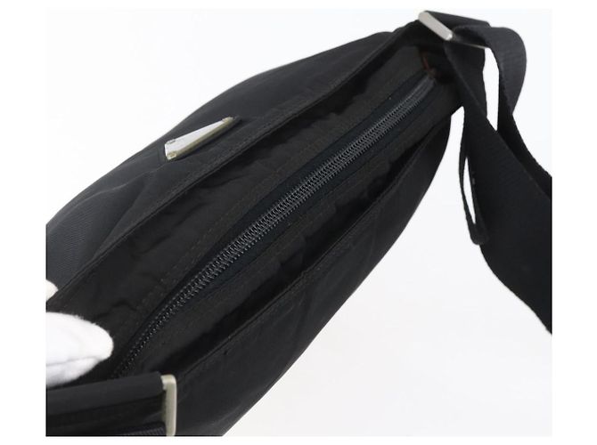 Borsa a Spalla PRADA in Nylon Nero Argento Autentica bs31163 - vista 6