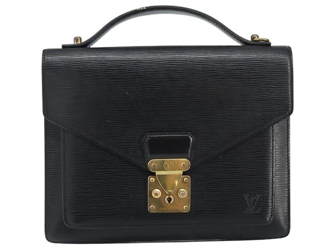 LOUIS VUITTON Borsa a Mano Epi Monceau 28 Nera M52122 LV Auth am9637 Nero - vista 13