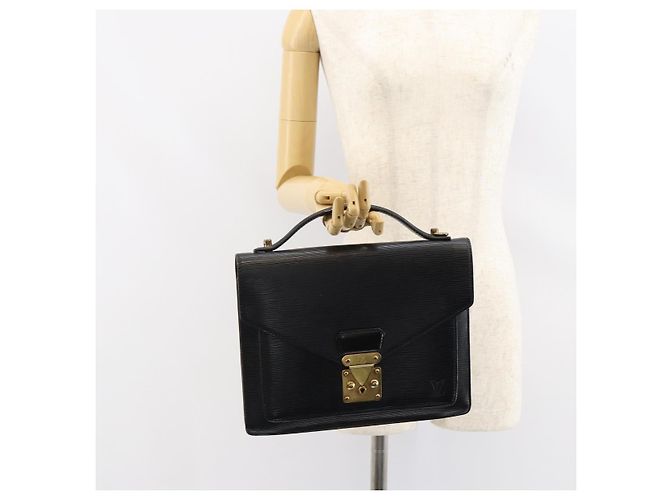 LOUIS VUITTON Borsa a Mano Epi Monceau 28 Nera M52122 LV Auth am9637 Nero - vista 25