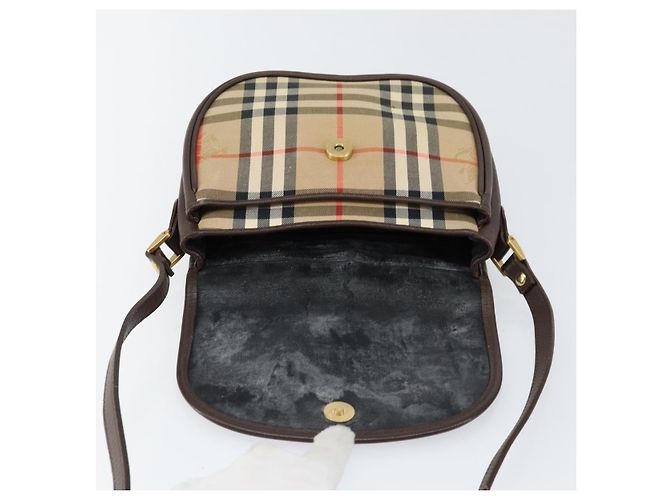 Autre Marque Borsa a Spalla Burberrys Nova Check in Tela Beige Oro Auth 153922 D'oro - vista 10