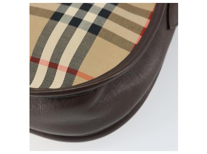 Autre Marque Borsa a Spalla Burberrys Nova Check in Tela Beige Oro Auth 153922 D'oro - vista 15