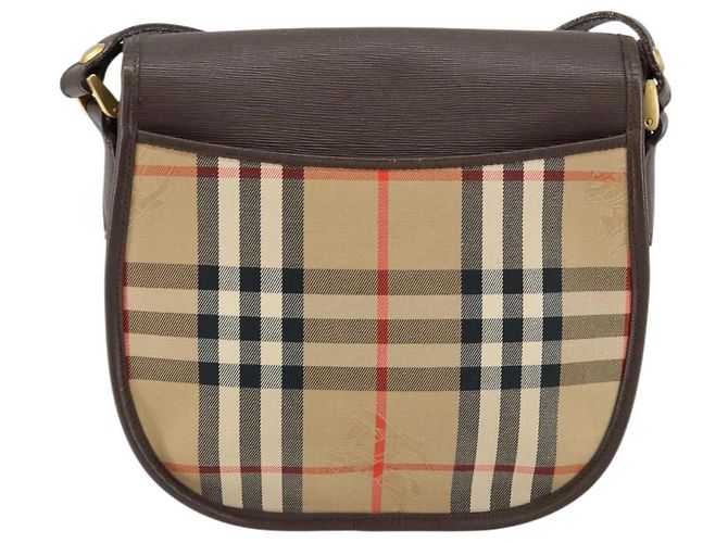 Autre Marque Borsa a Spalla Burberrys Nova Check in Tela Beige Oro Auth 153922 D'oro - vista 2