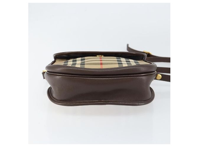 Autre Marque Borsa a Spalla Burberrys Nova Check in Tela Beige Oro Auth 153922 D'oro - vista 5