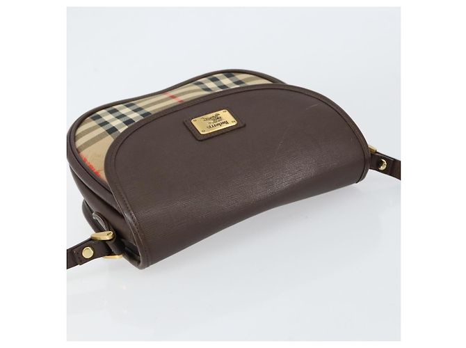 Autre Marque Borsa a Spalla Burberrys Nova Check in Tela Beige Oro Auth 153922 D'oro - vista 6