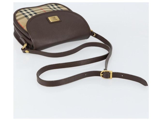 Autre Marque Borsa a Spalla Burberrys Nova Check in Tela Beige Oro Auth 153922 D'oro - vista 7