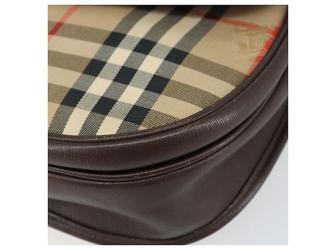 Autre Marque Borsa a Spalla Burberrys Nova Check in Tela Beige Oro Auth 153922 D'oro - vista 9