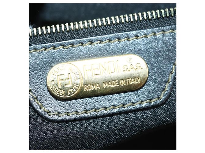 Pequin Bolsa Boston em lona Pecan FENDI PVC Preto Marrom ouro Auth bs30798 Dourado - vista 23