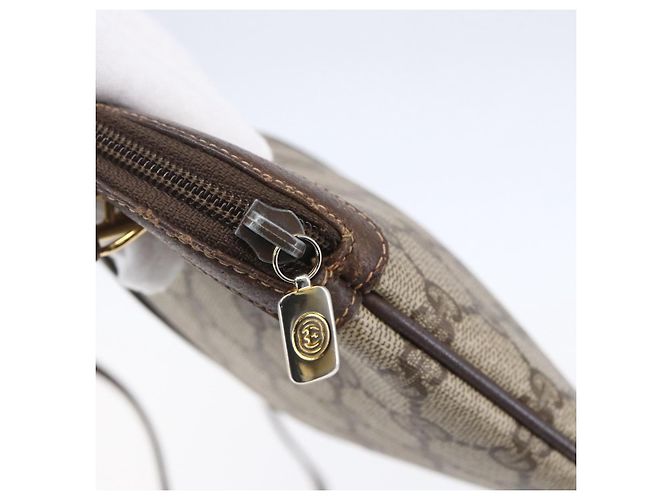 Borsa Sherry Line GG Supreme Web di GUCCI in PVC beige e oro 904 02 047 Auth BA7792 D'oro - vista 10