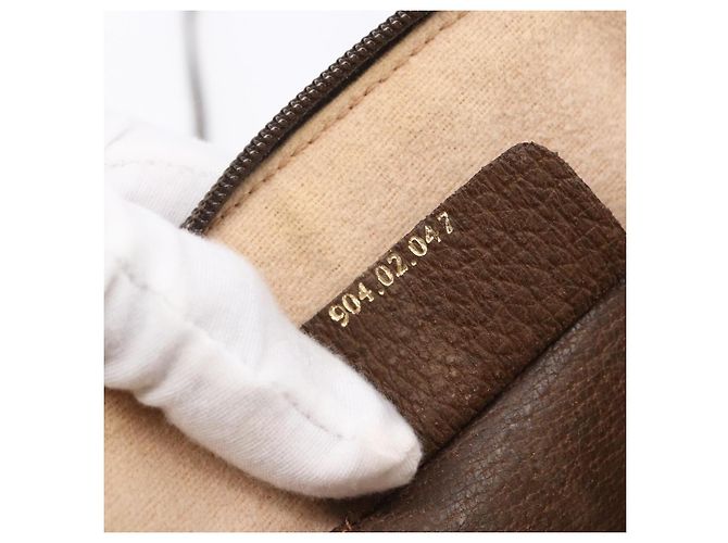 Borsa Sherry Line GG Supreme Web di GUCCI in PVC beige e oro 904 02 047 Auth BA7792 D'oro - vista 12