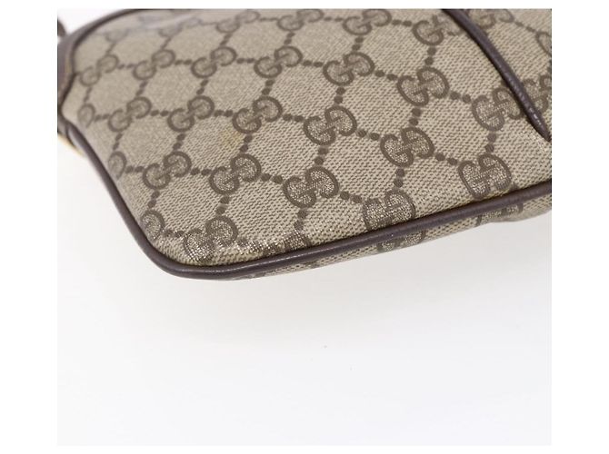 Borsa Sherry Line GG Supreme Web di GUCCI in PVC beige e oro 904 02 047 Auth BA7792 D'oro - vista 14
