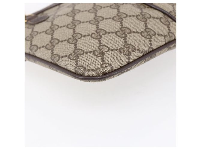 Borsa Sherry Line GG Supreme Web di GUCCI in PVC beige e oro 904 02 047 Auth BA7792 D'oro - vista 16