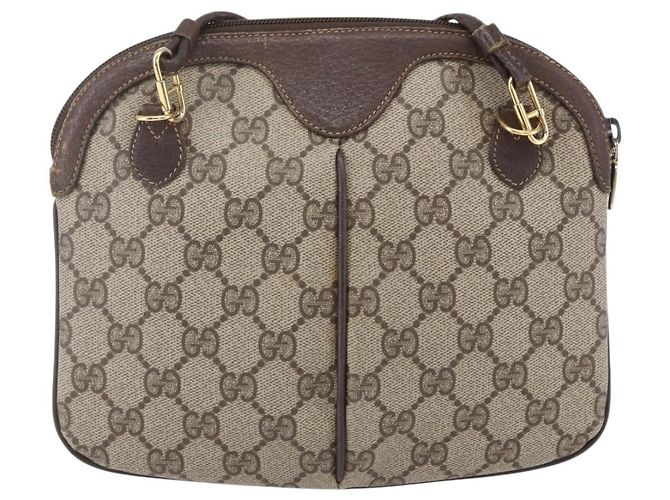 Borsa Sherry Line GG Supreme Web di GUCCI in PVC beige e oro 904 02 047 Auth BA7792 D'oro - vista 2